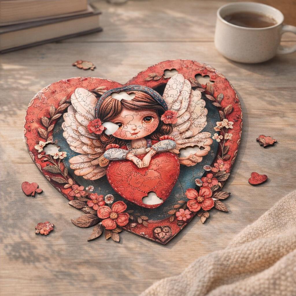 Puzzle en Bois Adulte - Ange et Cœur