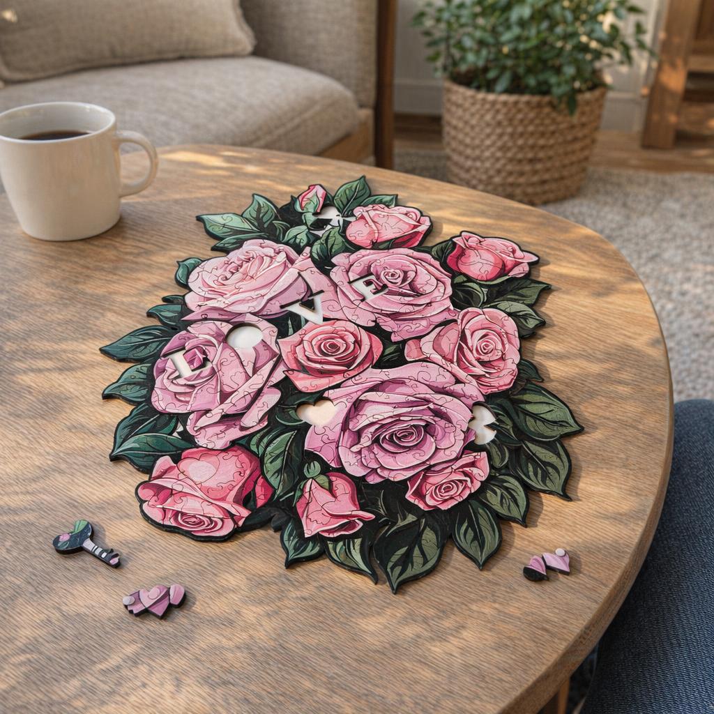 Puzzle en Bois Adulte - Bouquet de Roses