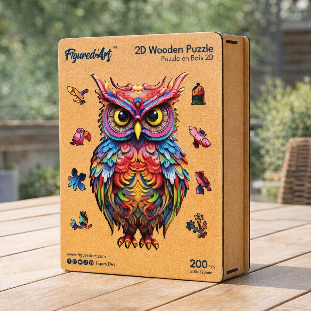 Chouette radieuse bois