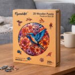 Puzzle en Bois Adulte - Colibri et Fleurs Épanouies