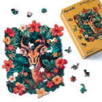 Puzzle en Bois Adulte - Girafe et Fleurs