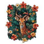 Puzzle en Bois Adulte - Girafe et Fleurs