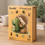 Puzzle en Bois Adulte - Hérisson et Cactus