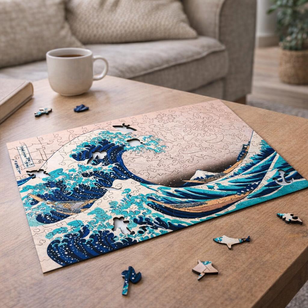 Puzzle en Bois Adulte - La Grande Vague de Kanagawa par Hokusai