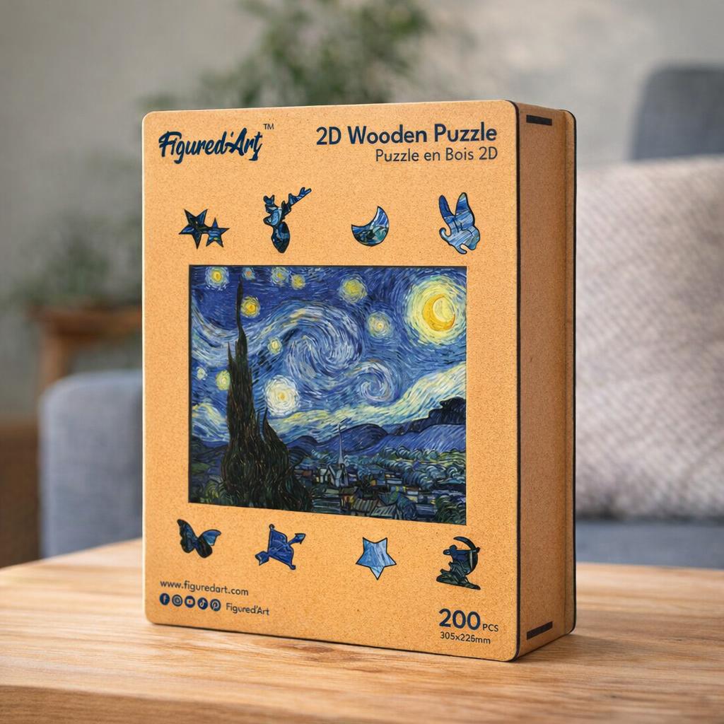 Puzzle en Bois Adulte - La Nuit étoilée de Van Gogh