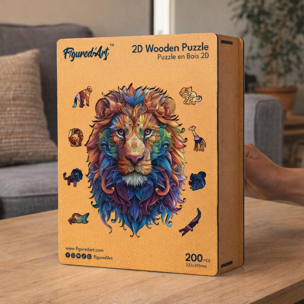 Puzzle lion vibrant