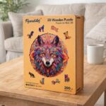 Puzzle en Bois Adulte - Loup vibrant