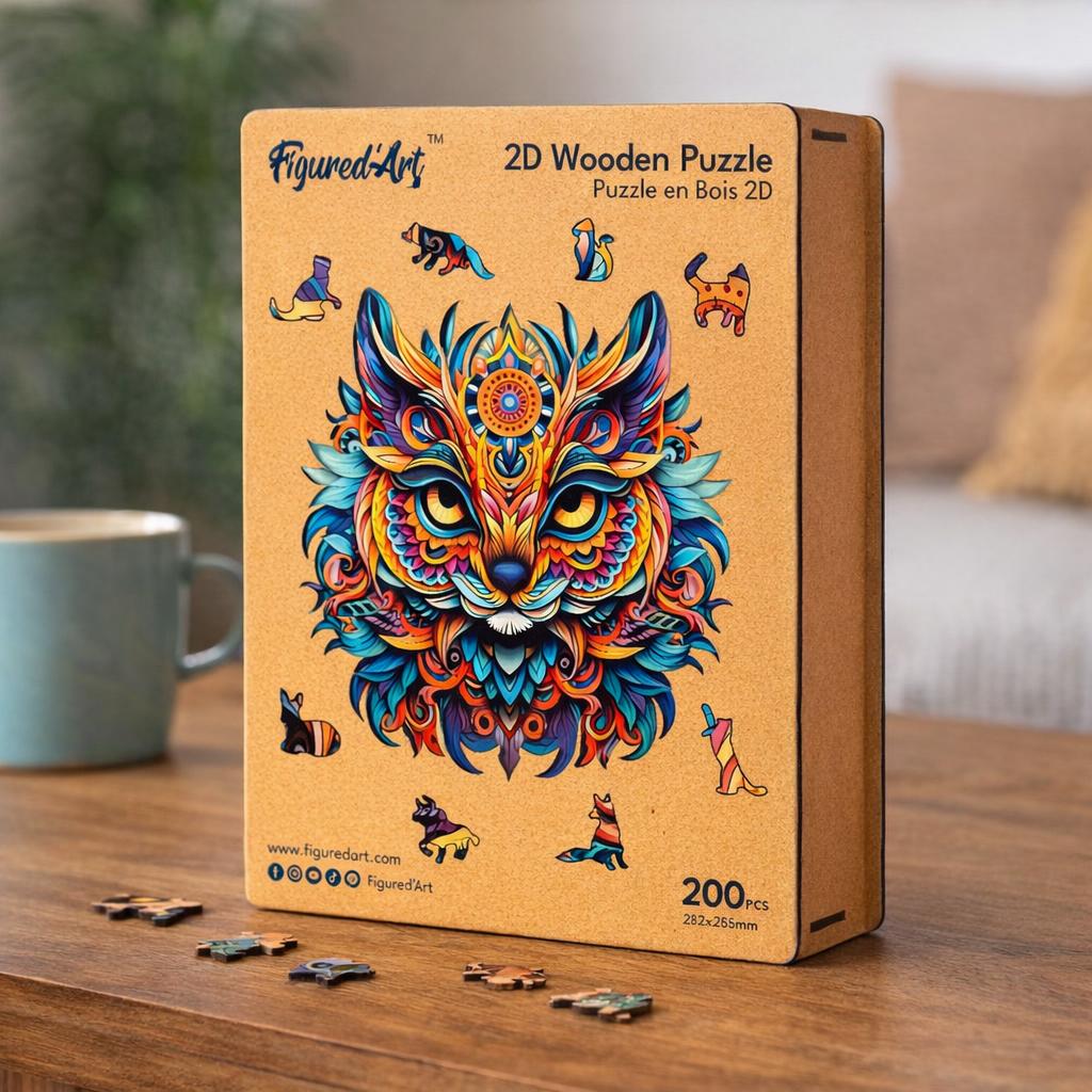 Mandala chat coloré