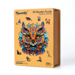 Puzzle en Bois Adulte - Mandala Chat Coloré