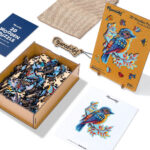Puzzle en Bois Adulte - Oiseau bleu sur la Branche