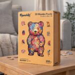Puzzle en Bois Adulte - Ours en Peluche floral