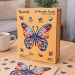 Puzzle en Bois Adulte - Papillon arc-en-ciel magnifique