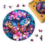 Puzzle en Bois Adulte - Papillon et fleurs