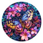 Puzzle en Bois Adulte - Papillon et fleurs