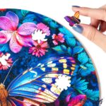 Puzzle en Bois Adulte - Papillon et fleurs
