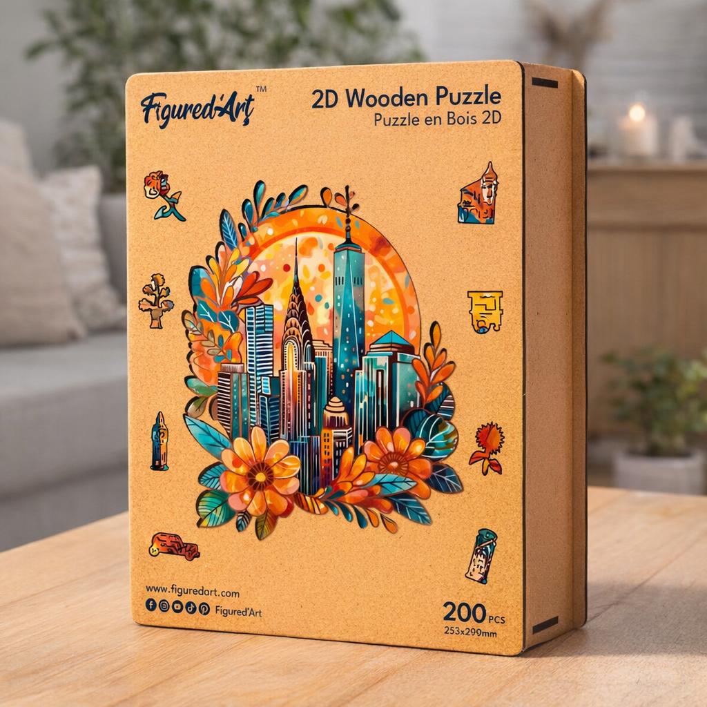 Puzzle en Bois Adulte - Paysage Urbain floral