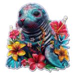 Puzzle en Bois Adulte - Phoque et Fleurs