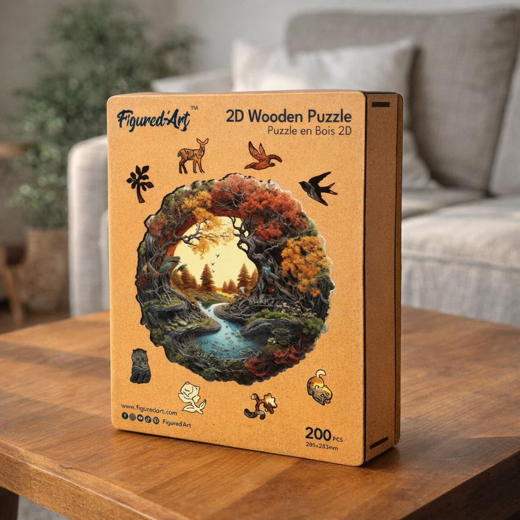 Rivière Automne Puzzle Bois