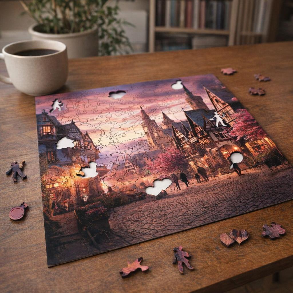 Puzzle en Bois Adulte - Colibri et Fleurs Épanouies