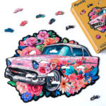 Puzzle en Bois Adulte - Voiture florale Vintage