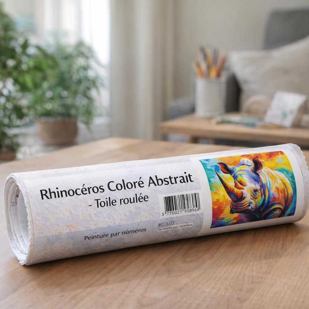 Rhinocéros abstrait coloré
