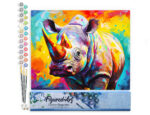 Rhinocéros Coloré Abstrait - Toile roulée
