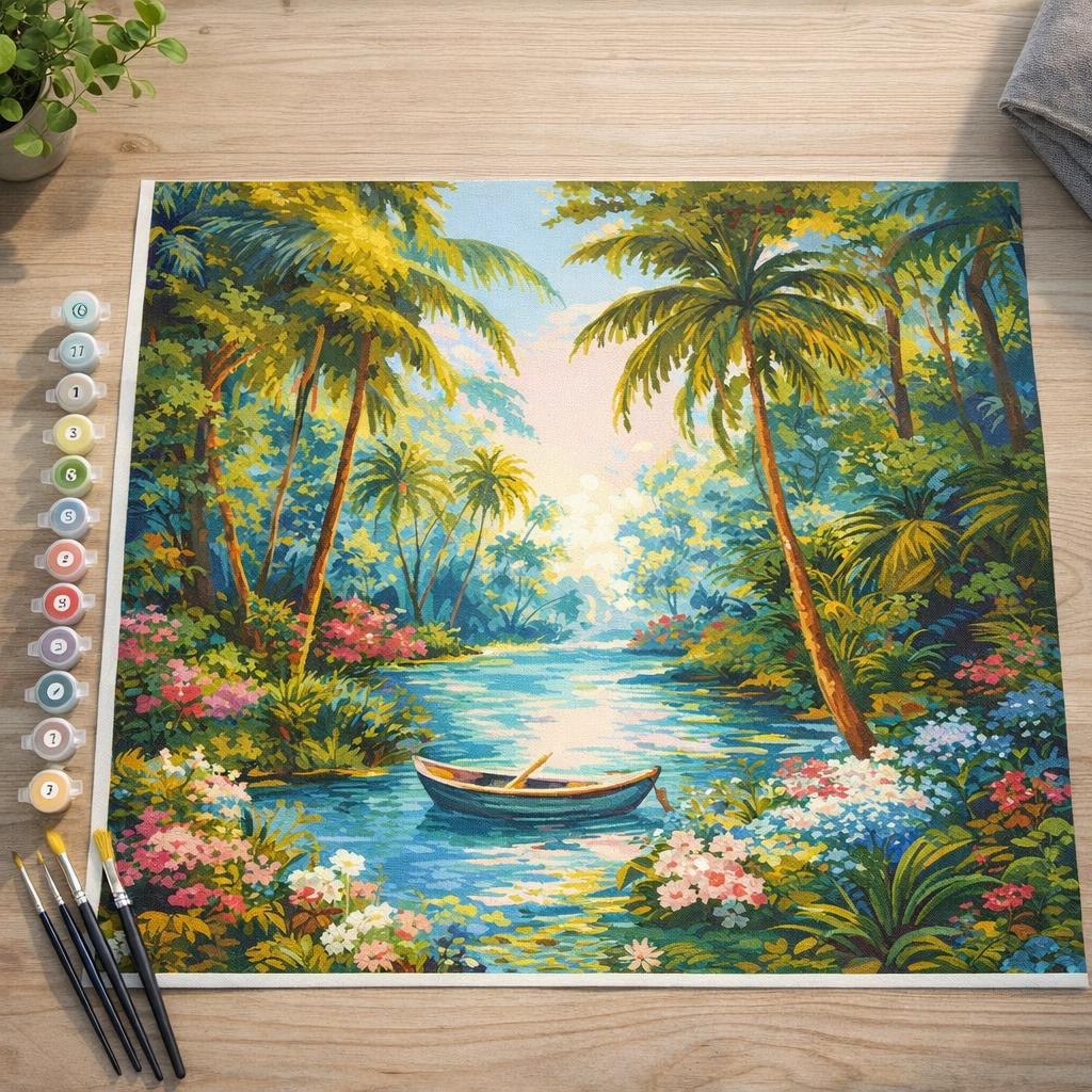 Rivière paradisiaque - Toile roulée