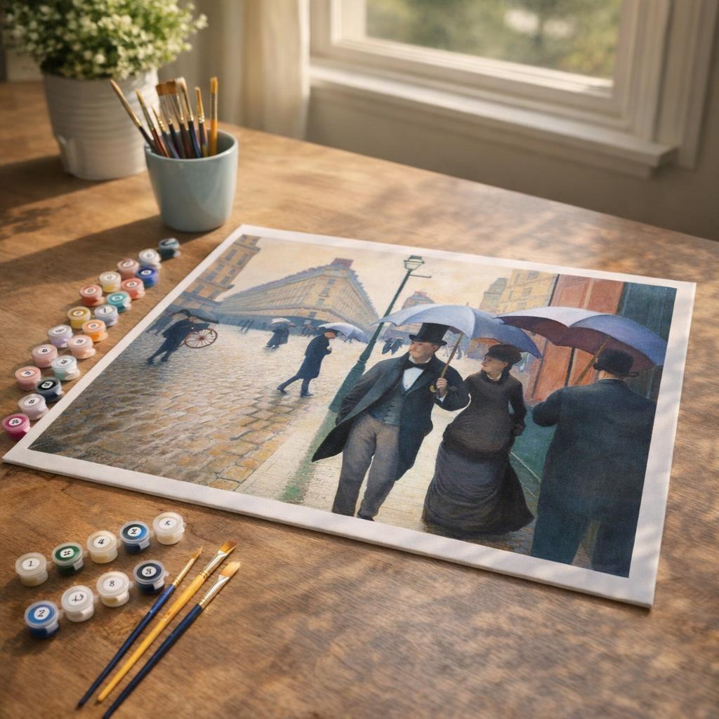 Rue de Paris, temps de pluie - Gustave Caillebotte - Toile roulée