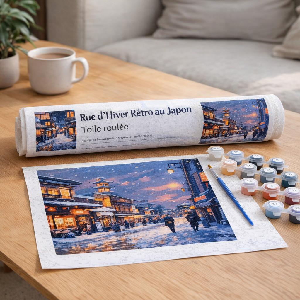 Rue hiver Japon rétro