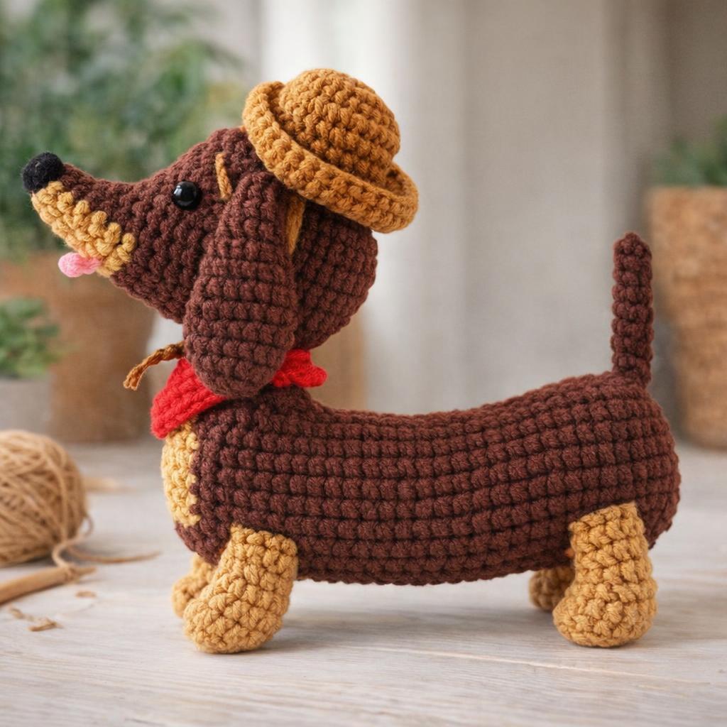Kit DIY crochet Amigurumi - Teckel