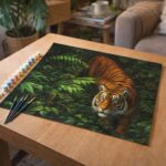 Tigre dans les fougères - Toile roulée