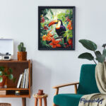 Toucan dans la jungle - Toile roulée