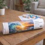 Vague et coucher de soleil - Toile roulée