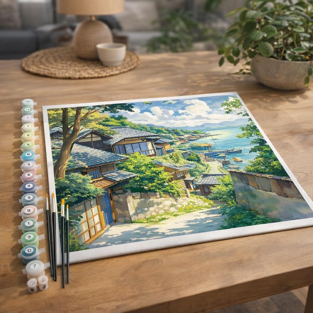 Village Côtier au Japon - Toile roulée