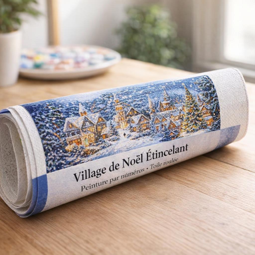 Village de Noël Étincelant - Toile roulée