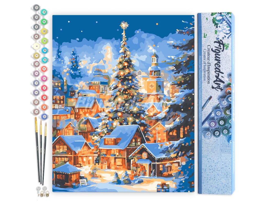 Village de Noël Étincelant - Toile roulée