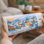 Village Hivernal Coloré - Toile roulée