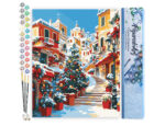 Village Méditerranéen de Noël - Toile roulée