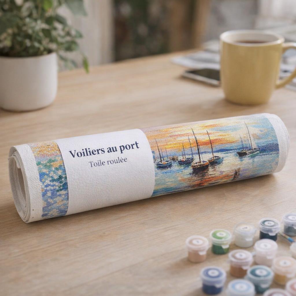 Voiliers au port - Toile roulée