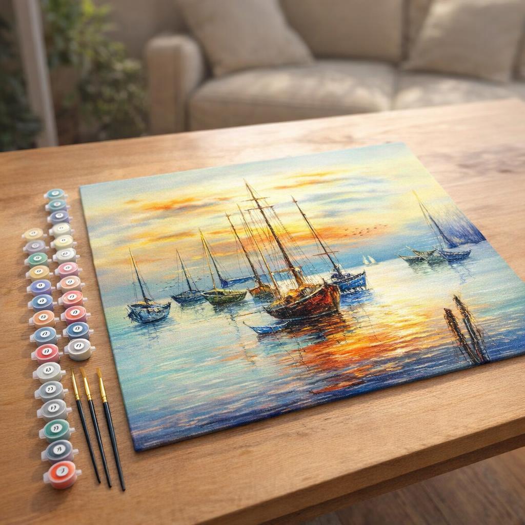 Voiliers au port - Toile roulée