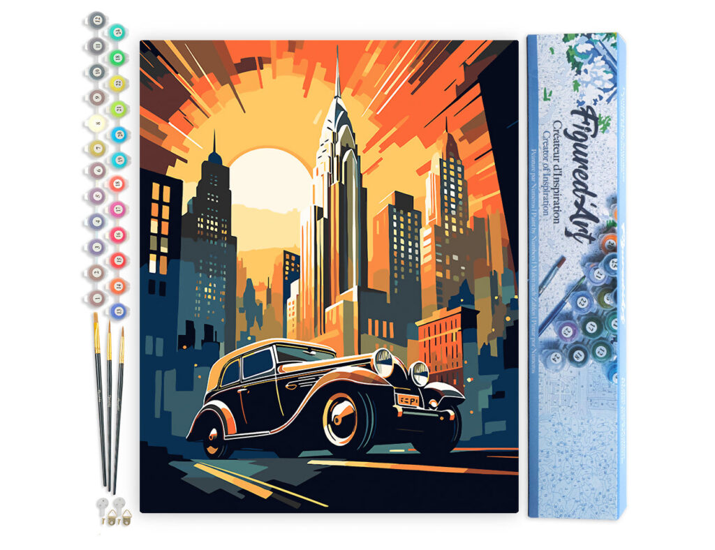 Voiture Art Déco à New York - Toile roulée