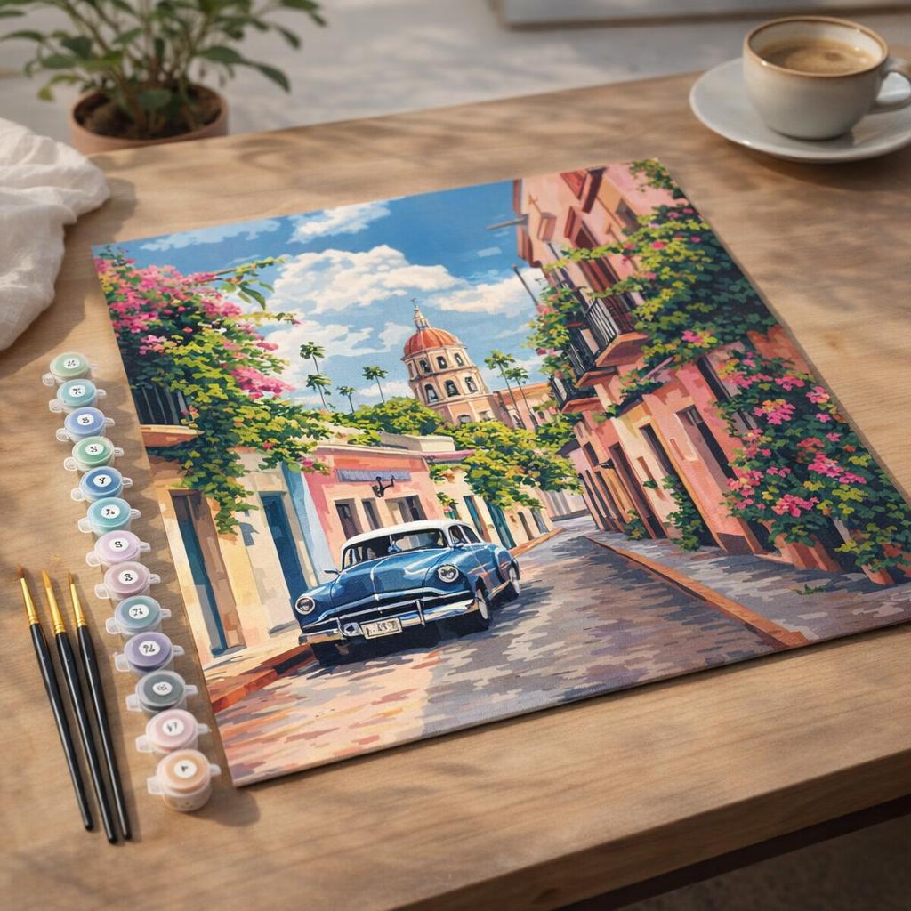 Voiture classique à Mexico - Toile roulée