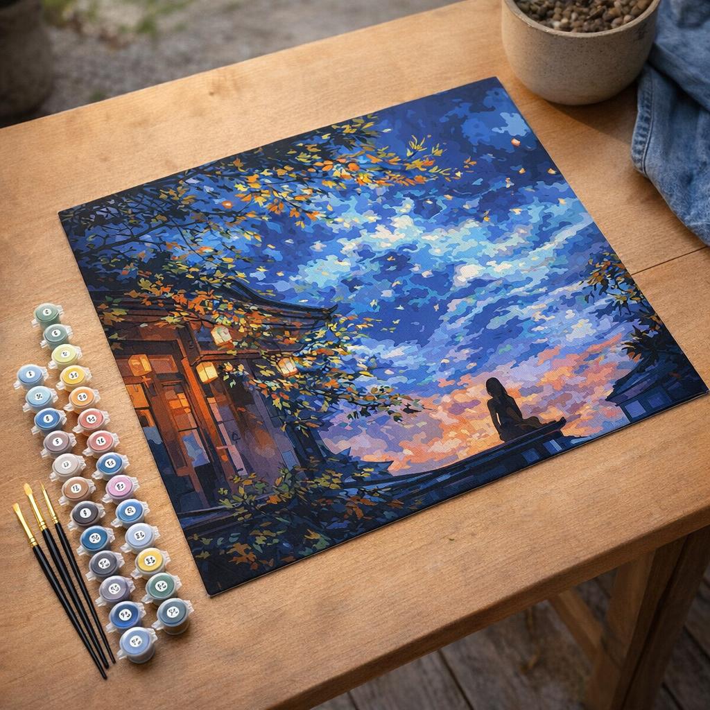 Vue nocturne à la lanterne - Toile roulée