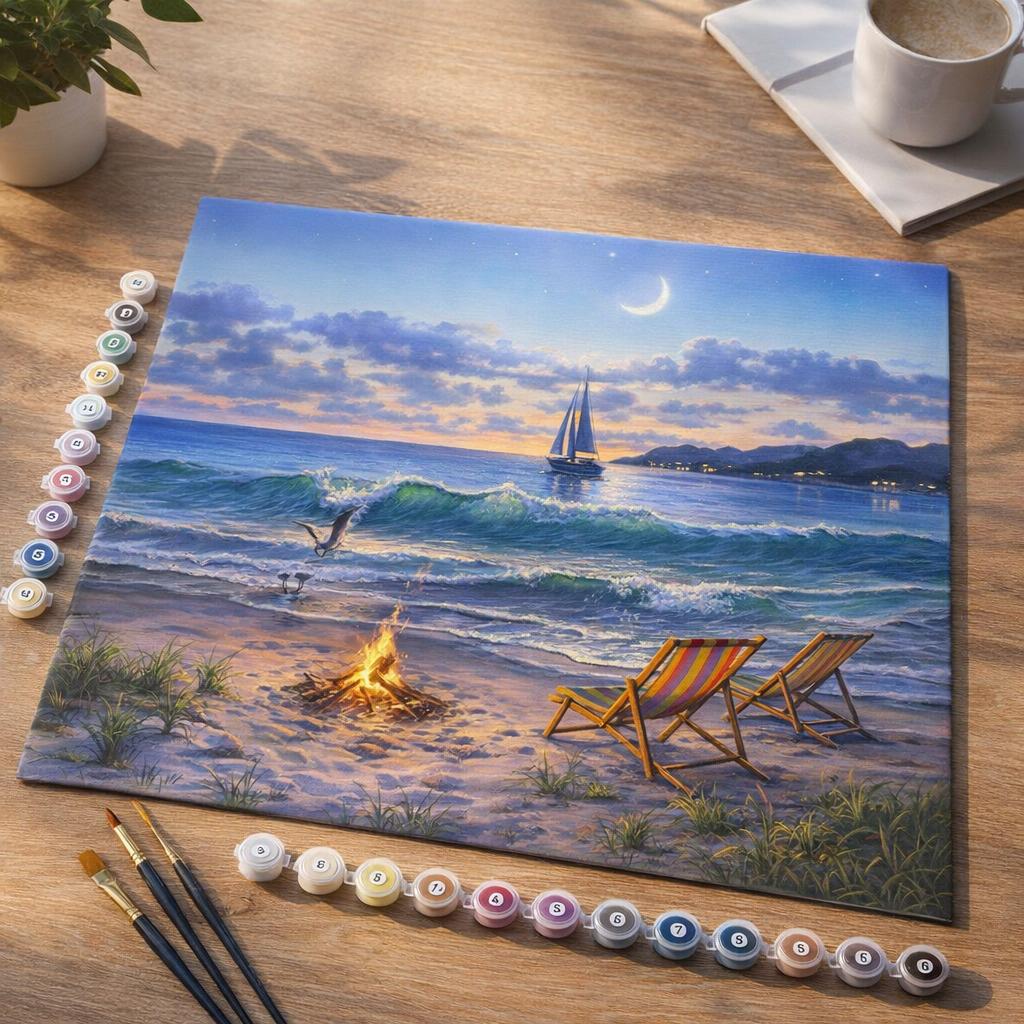 Vue sur la Plage - Toile roulée